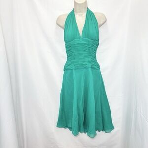 Cache Y2K Silk Halter Babydoll Dress 10 Hoco Party Fairy Mermaid Graduation